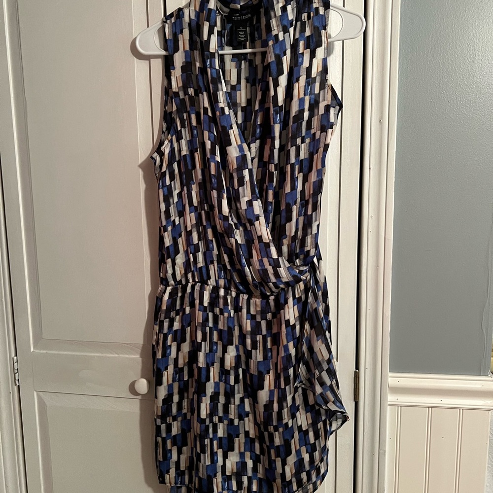 WHBM patterned faux wrap dress - size 12